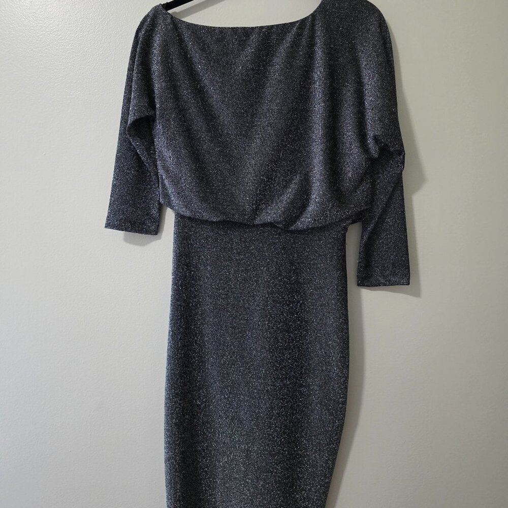 Shiny silver and gray dress
